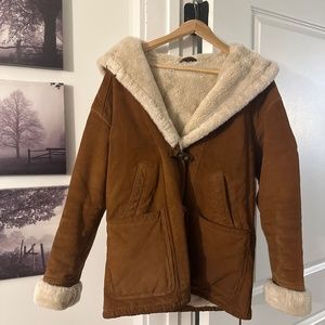 Real Leather Shearling Coat 6/8 Small